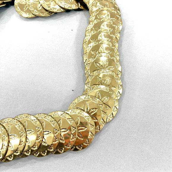 00s Vintage Gold Sand Dollar Medallion Belt - Picture 7 of 13